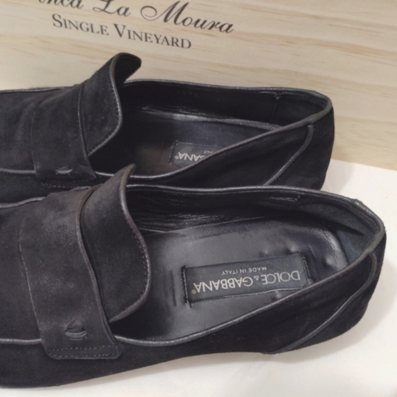 Dolce & Gabbana Black Suede Loafers Italian Leather Made In Italy US 7 1/2 Used - Picture 5 of 15